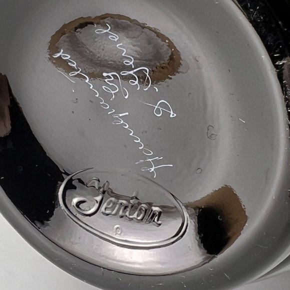 Fenton Silver Poppies On Ebony Black Burnished Silver Vase Hand Painted Signed - Picture 6 of 15